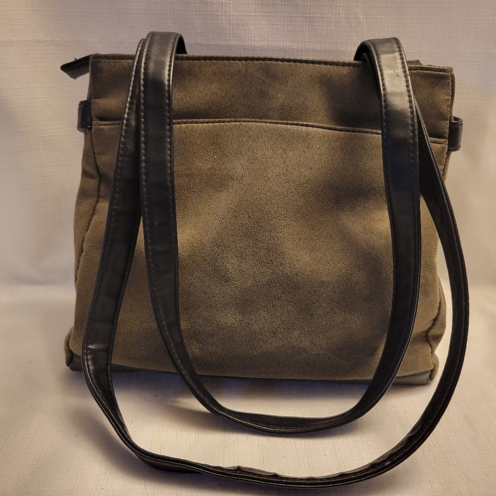 Kathy Ireland Gray Suede Shoulder Bag